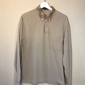 Mens Burberry long sleeve polo